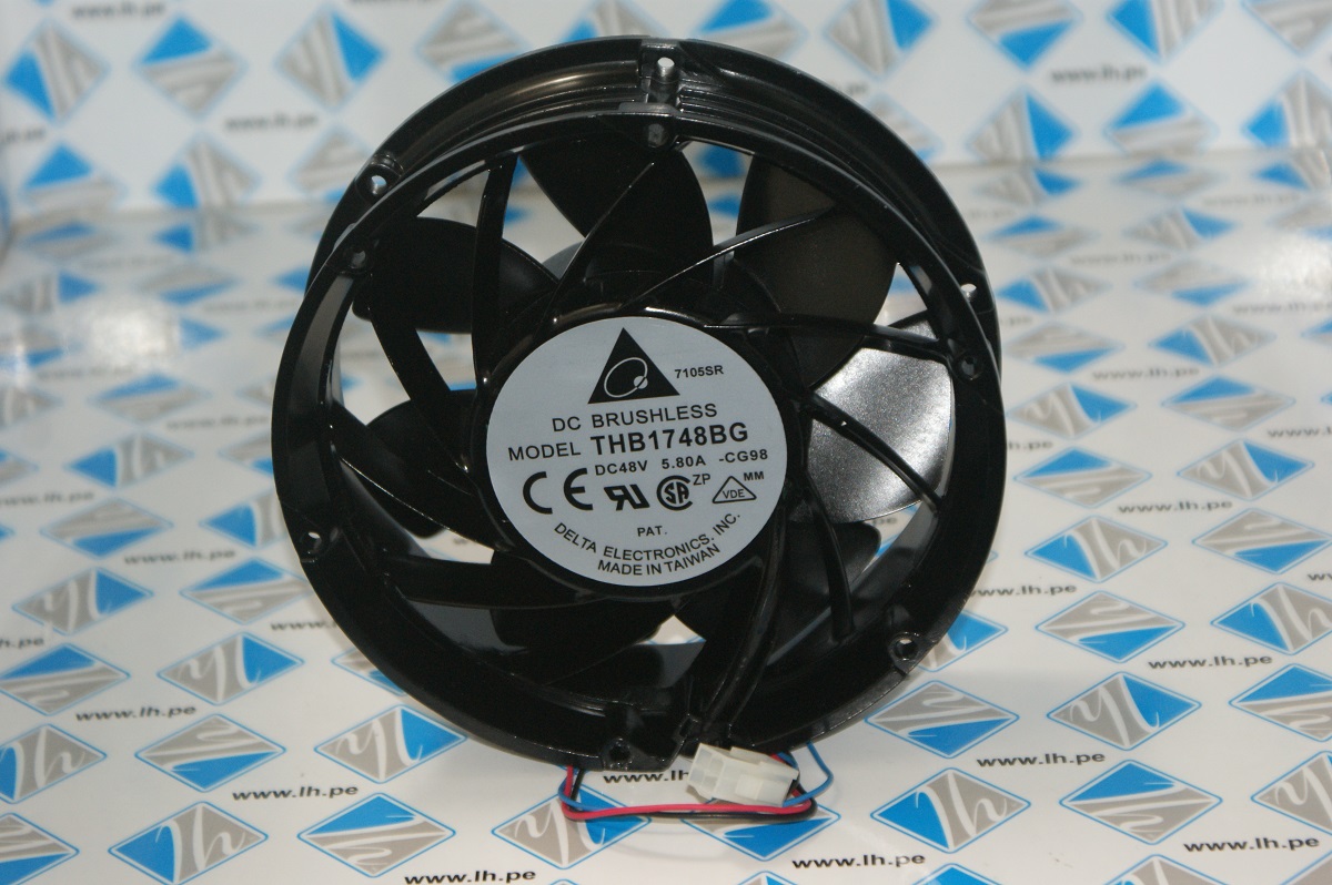 THB1748BG -CG98          Ventilador de refrigeración 172x172x51mm, 48VDC, 5.8A , con 3 cables y conector Delta